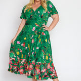 Gabrielle Reversible Dress in hello sunshine green