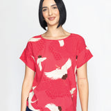 PRE-ORDER Poppy Top in poetry in motion melon