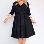 Black Amelia Dress by Maiocchi, ultimate wardrobe staple for work or special events