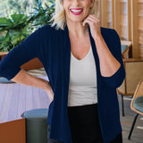 Bella Bamboo Cardie 3/4 sleeve in navy