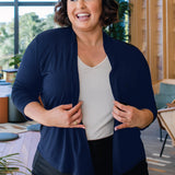 Bella Bamboo Cardie 3/4 sleeve in navy
