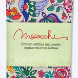 Tea Towel in folk fairytale cream