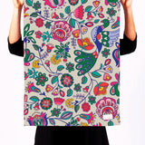 Tea Towel in folk fairytale cream
