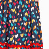 Holiday Dress in rainbow hearts