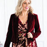 PRE-ORDER Perfect Velvet Blazer in wine