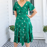 Abagail Reversible Dress in lucky cat green