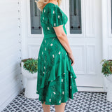 Abagail Reversible Dress in lucky cat green