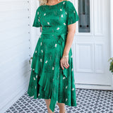Abagail Reversible Dress in lucky cat green