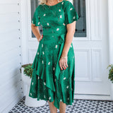 Abagail Reversible Dress in lucky cat green