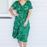 Abagail Reversible Dress in lucky cat green