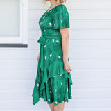 Abagail Reversible Dress in lucky cat green