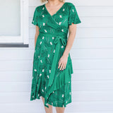 Abagail Reversible Dress in lucky cat green