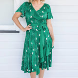 Abagail Reversible Dress in lucky cat green
