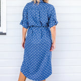 Alison Shirt Dress in floral denim