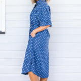 Alison Shirt Dress in floral denim