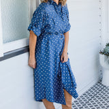 Alison Shirt Dress in floral denim