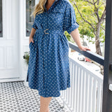 Alison Shirt Dress in floral denim