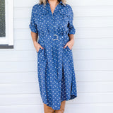 Alison Shirt Dress in floral denim