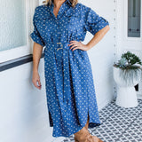 Alison Shirt Dress in floral denim