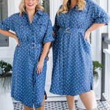 Maiocchi Alison Shirt Dress – floral denim pattern
