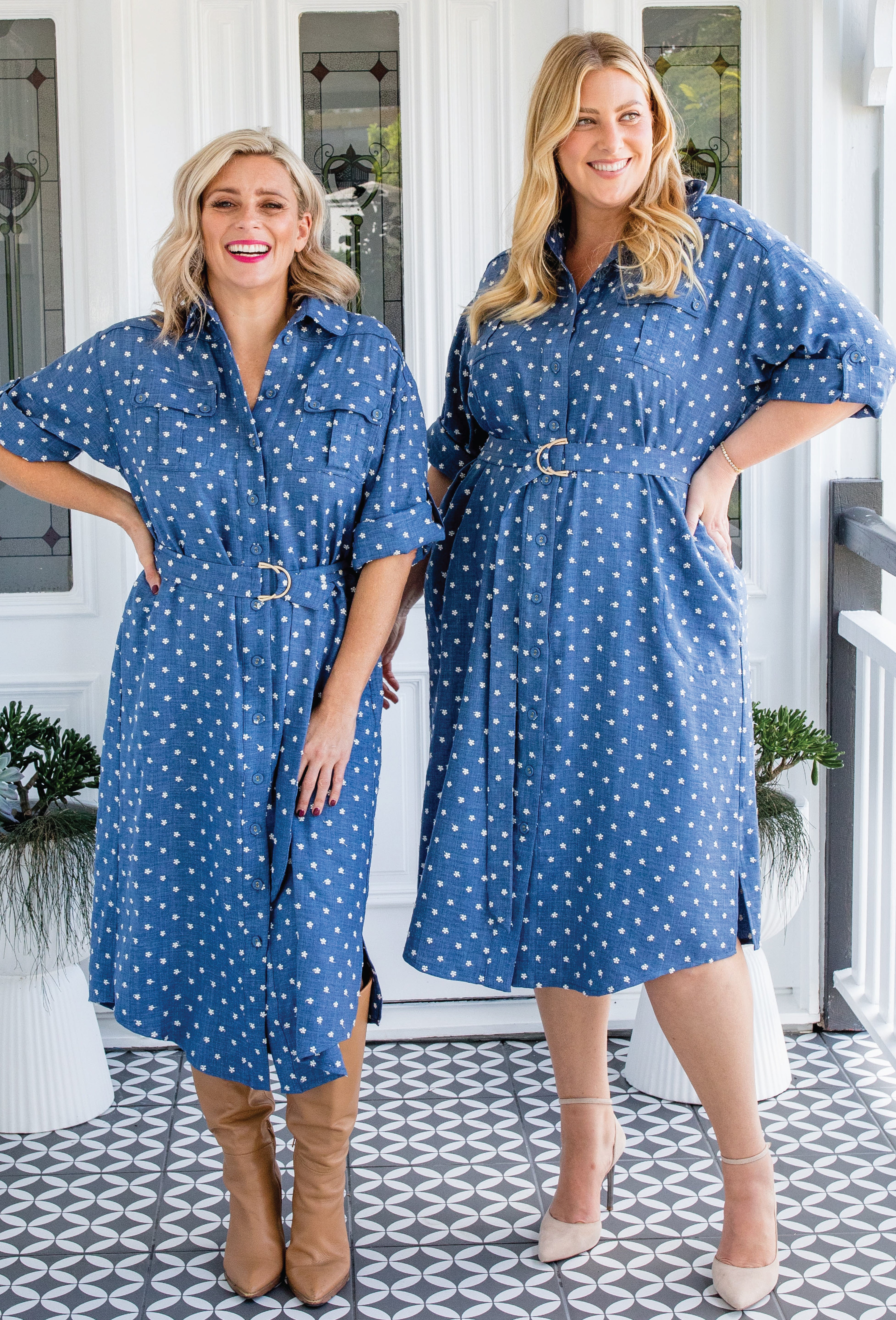 Maiocchi Alison Shirt Dress – floral denim pattern