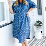 Alison Shirt Dress in floral denim