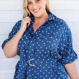 Alison Shirt Dress in floral denim
