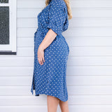 Alison Shirt Dress in floral denim