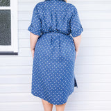 Alison Shirt Dress in floral denim