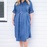 Alison Shirt Dress in floral denim