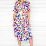 Alison Shirt Dress in folk fairytale cream