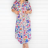 Alison Shirt Dress in folk fairytale cream