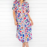 Alison Shirt Dress in folk fairytale cream