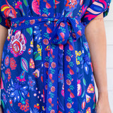 Alison Shirt Dress in folk fairytale navy