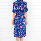 Alison Shirt Dress in folk fairytale navy