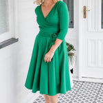 Maiocchi Amelia Dress in Green ponte, classic style