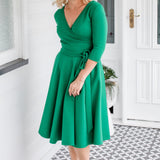 Maiocchi Amelia Dress in Green ponte, classic style