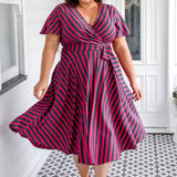 Arabella Dress in sparkle stripes