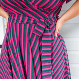 Arabella Dress in sparkle stripes