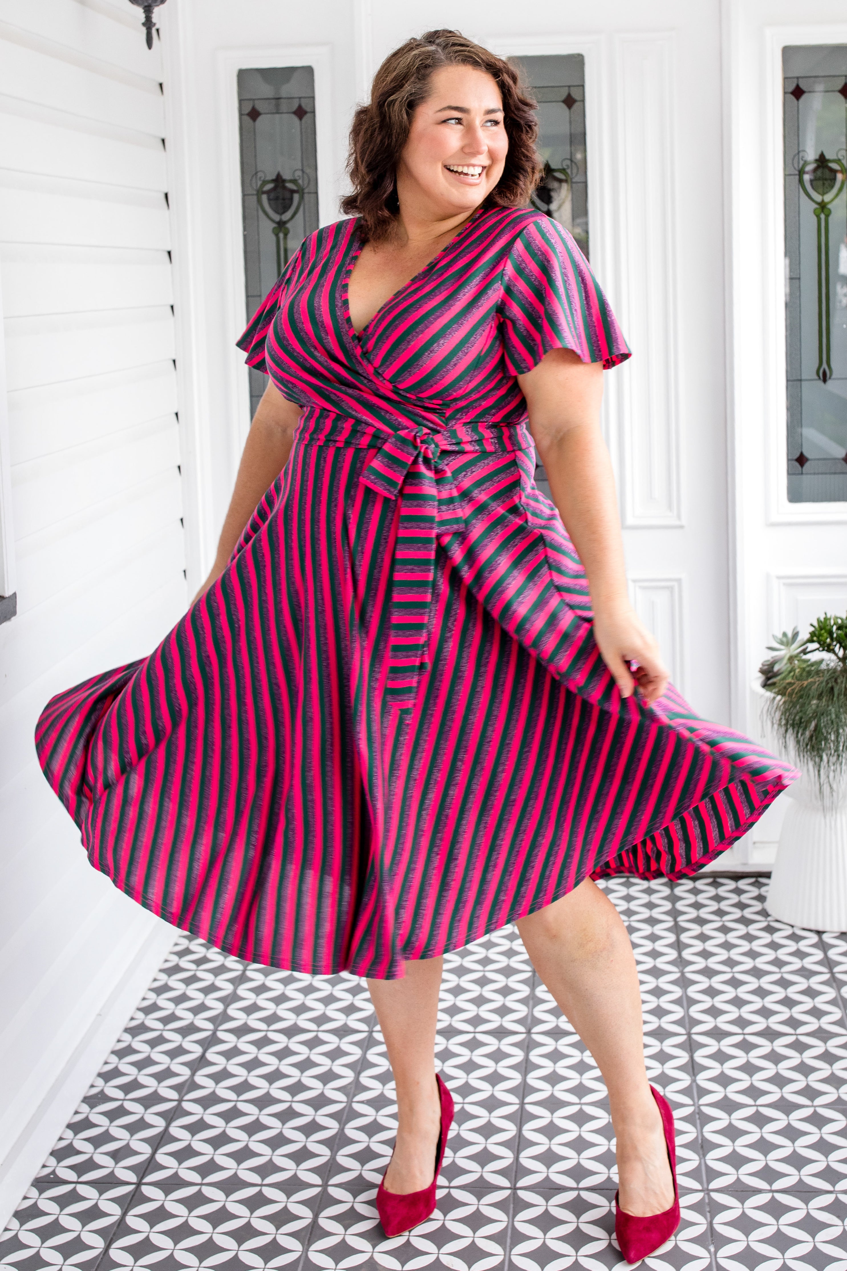 Arabella striped sparkle dress by Maiocchi