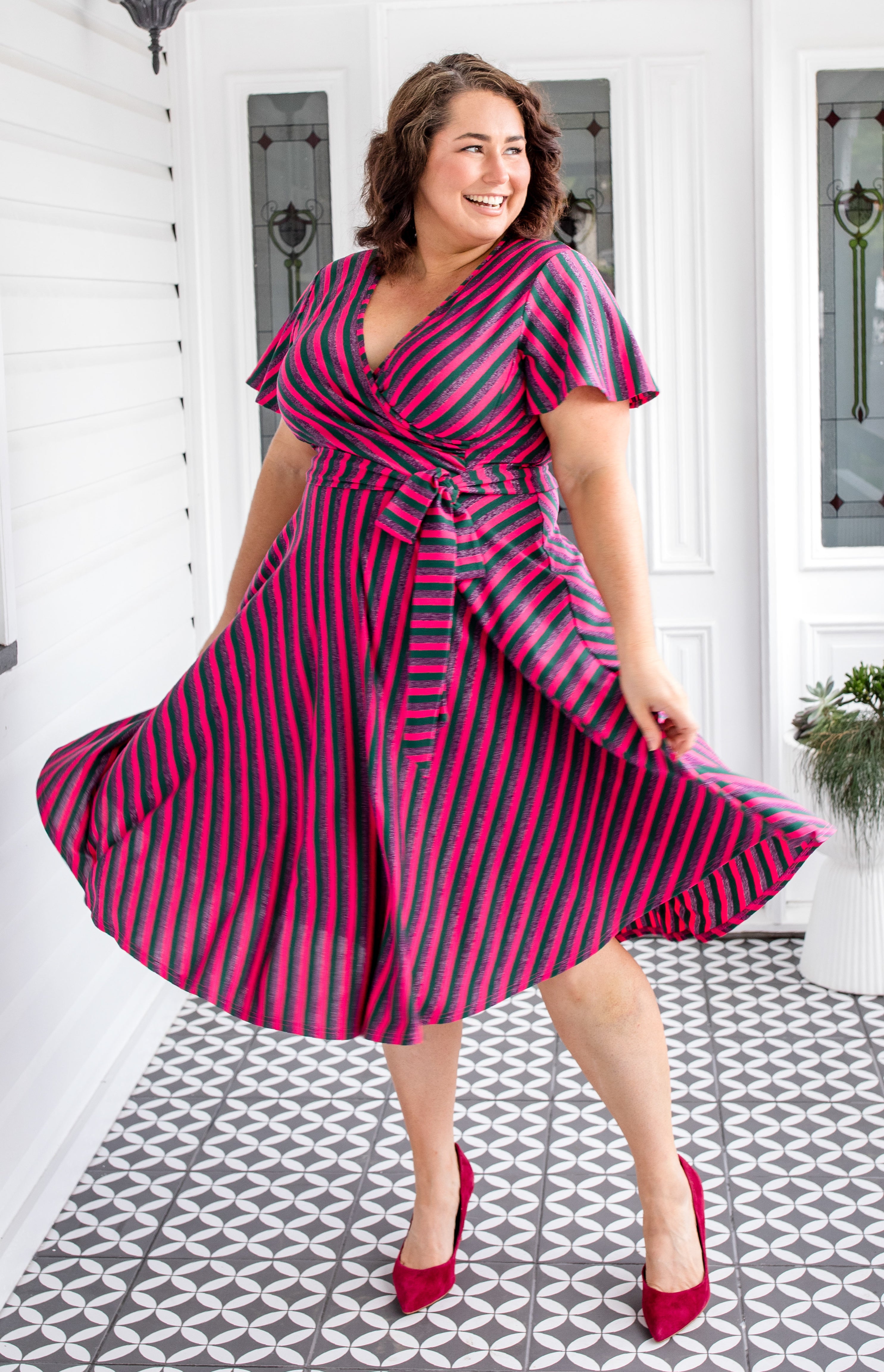 Arabella striped sparkle dress by Maiocchi