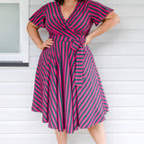 Arabella Dress in sparkle stripes