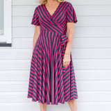 Arabella Dress in sparkle stripes