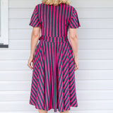 Arabella Dress in sparkle stripes