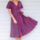 Arabella Dress in sparkle stripes