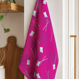 Tea Towel in lucky cat pink
