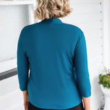 Bella Bamboo Cardie 3/4 sleeve in petrol