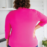 Bella Bamboo Cardie 3/4 sleeve in neon pink