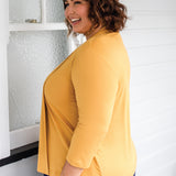 Bella Bamboo Cardie 3/4 sleeve in saffron