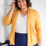 Bella Bamboo Cardie 3/4 sleeve in saffron